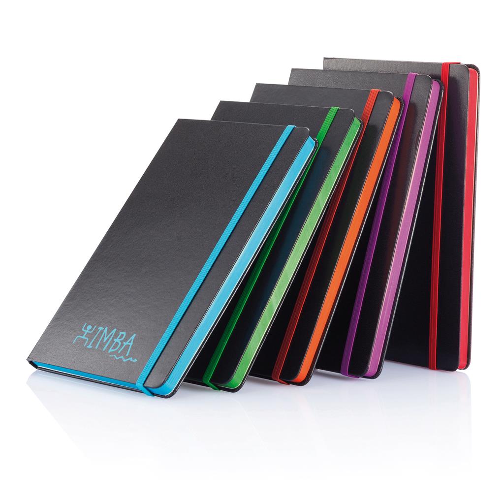 Deluxe hardcover A5 notebook with coloured side - illuminated