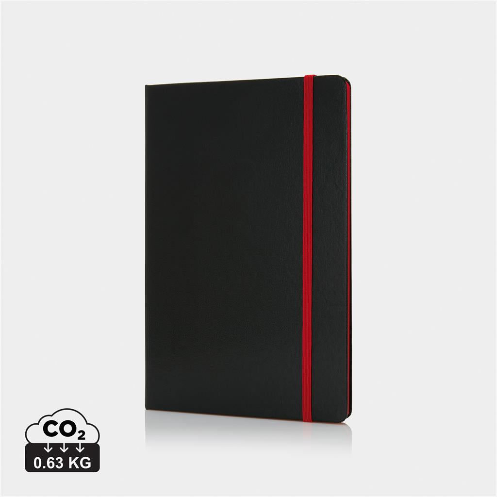 Deluxe hardcover A5 notebook with coloured side - illuminated