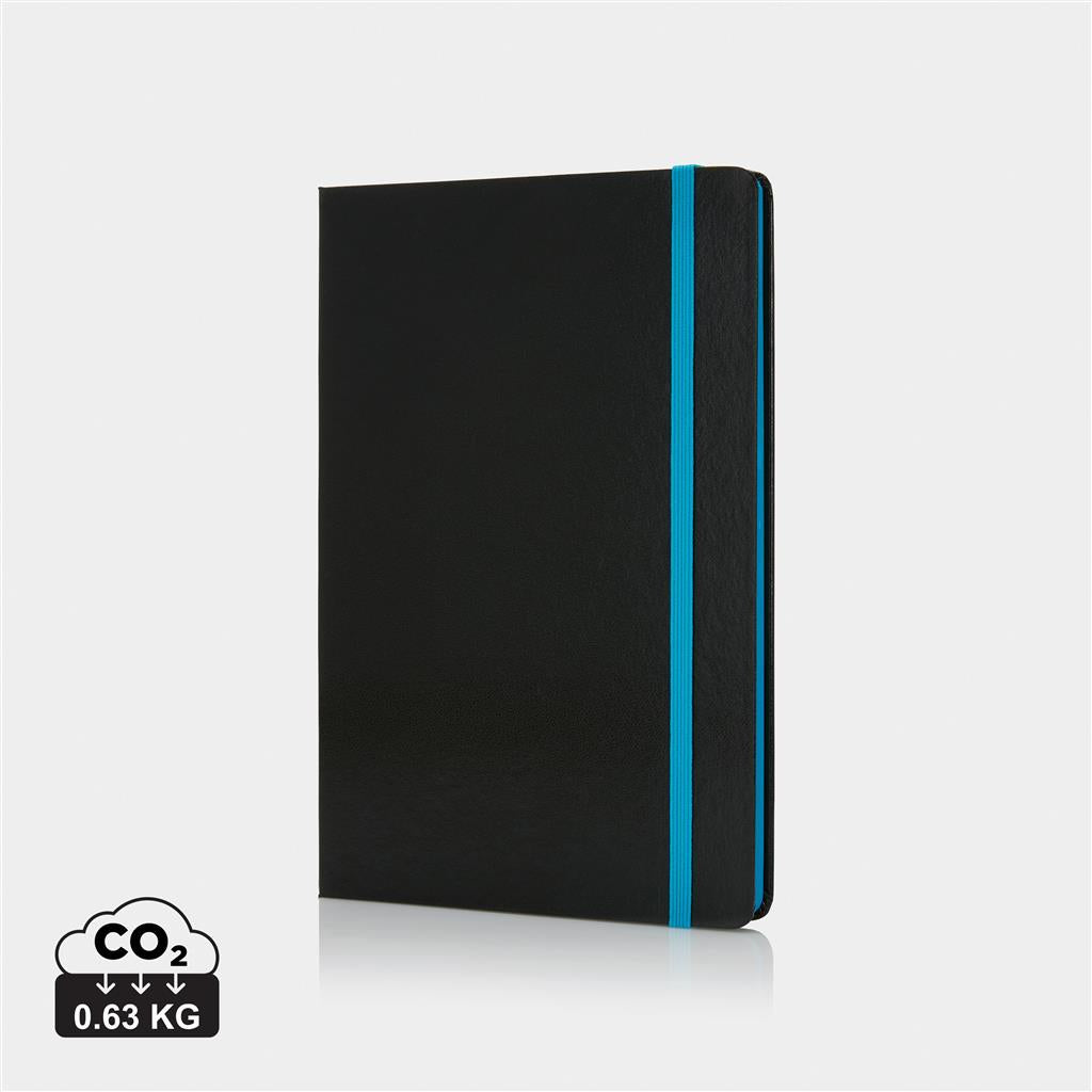 Deluxe hardcover A5 notebook with coloured side - illuminated