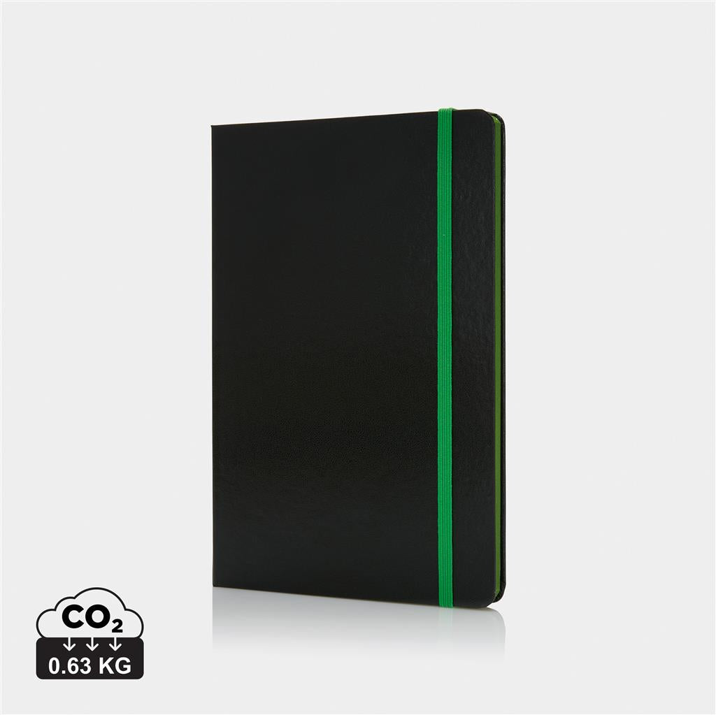 Deluxe hardcover A5 notebook with coloured side - illuminated