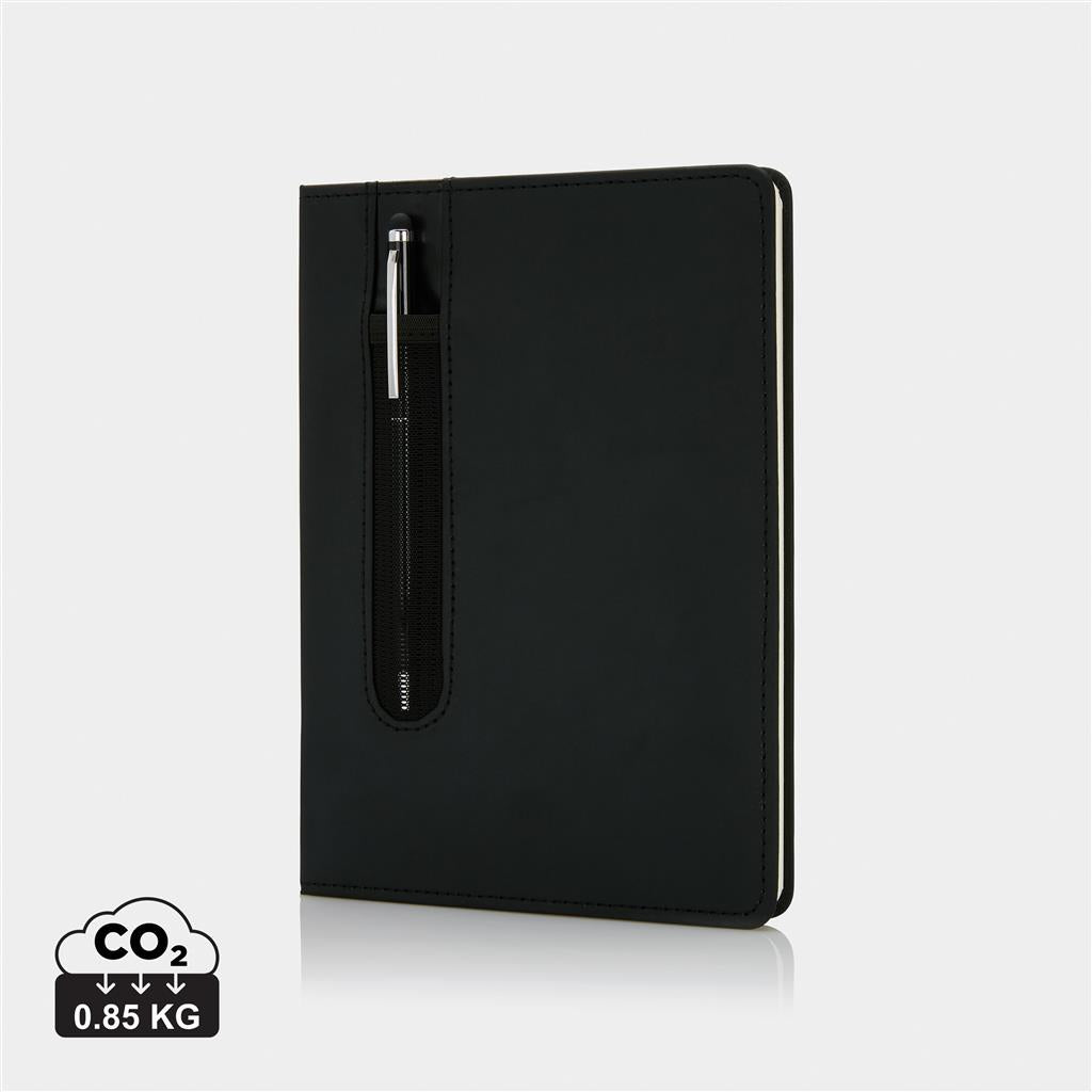 Standard hardcover PU A5 notebook with stylus pen - illuminated