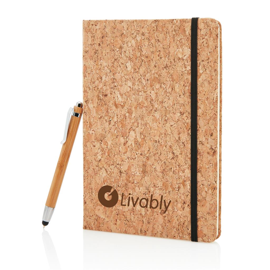 A5 notebook with bamboo pen including stylus - illuminated