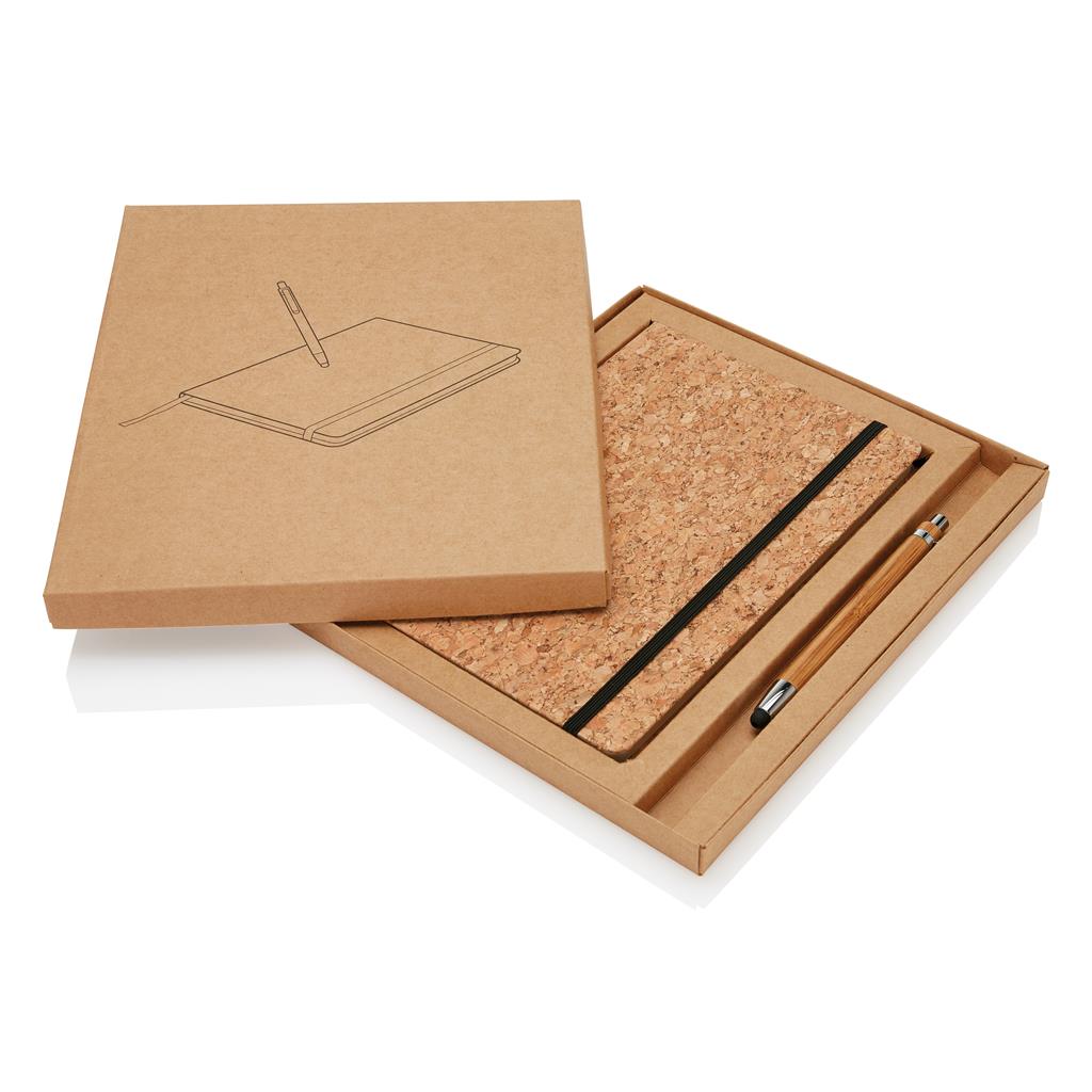 A5 notebook with bamboo pen including stylus - illuminated