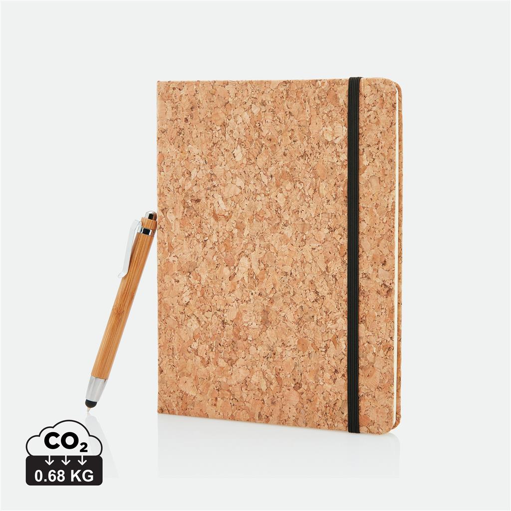 A5 notebook with bamboo pen including stylus - illuminated