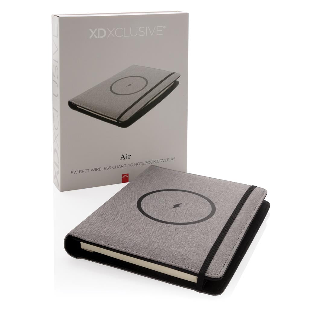 Air 5W wireless charging notebook with 5000mAh powerbank - illuminated