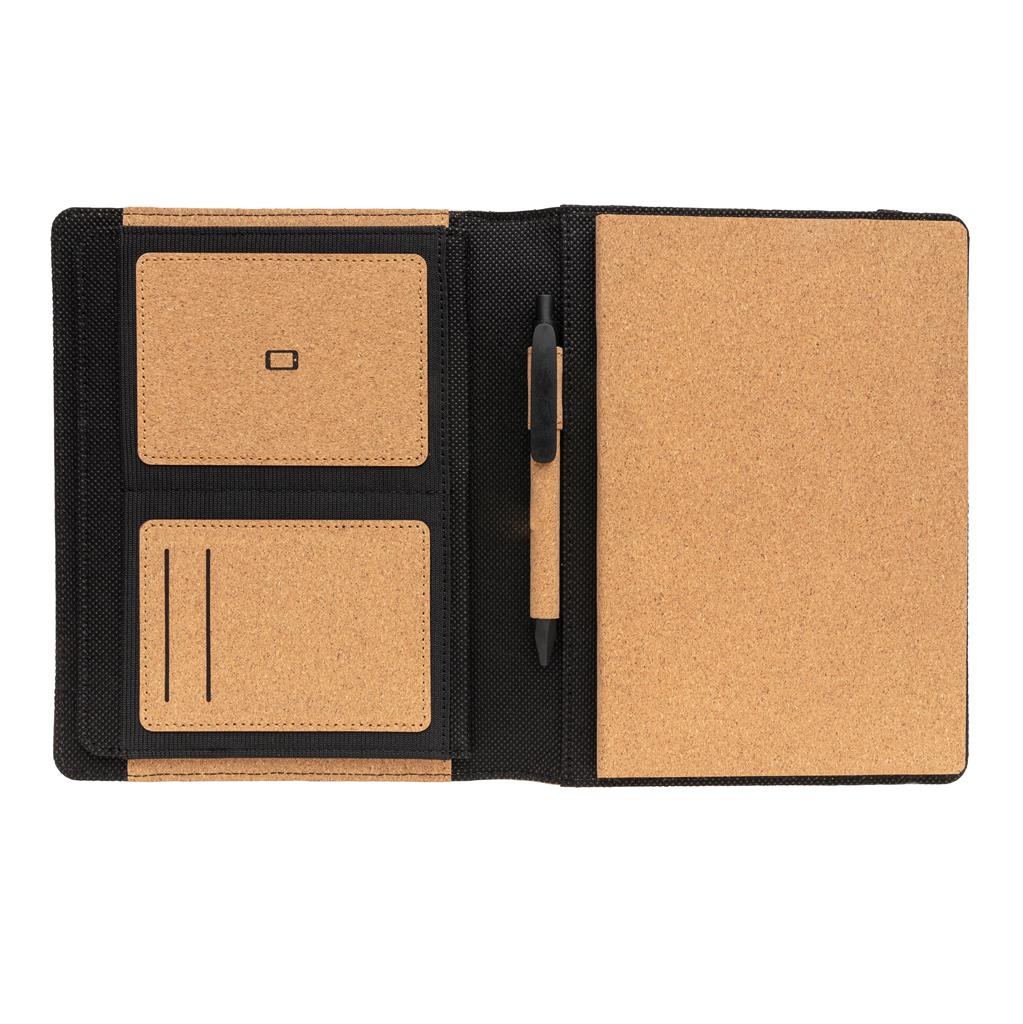 Deluxe cork portfolio A5 with pen - illuminated