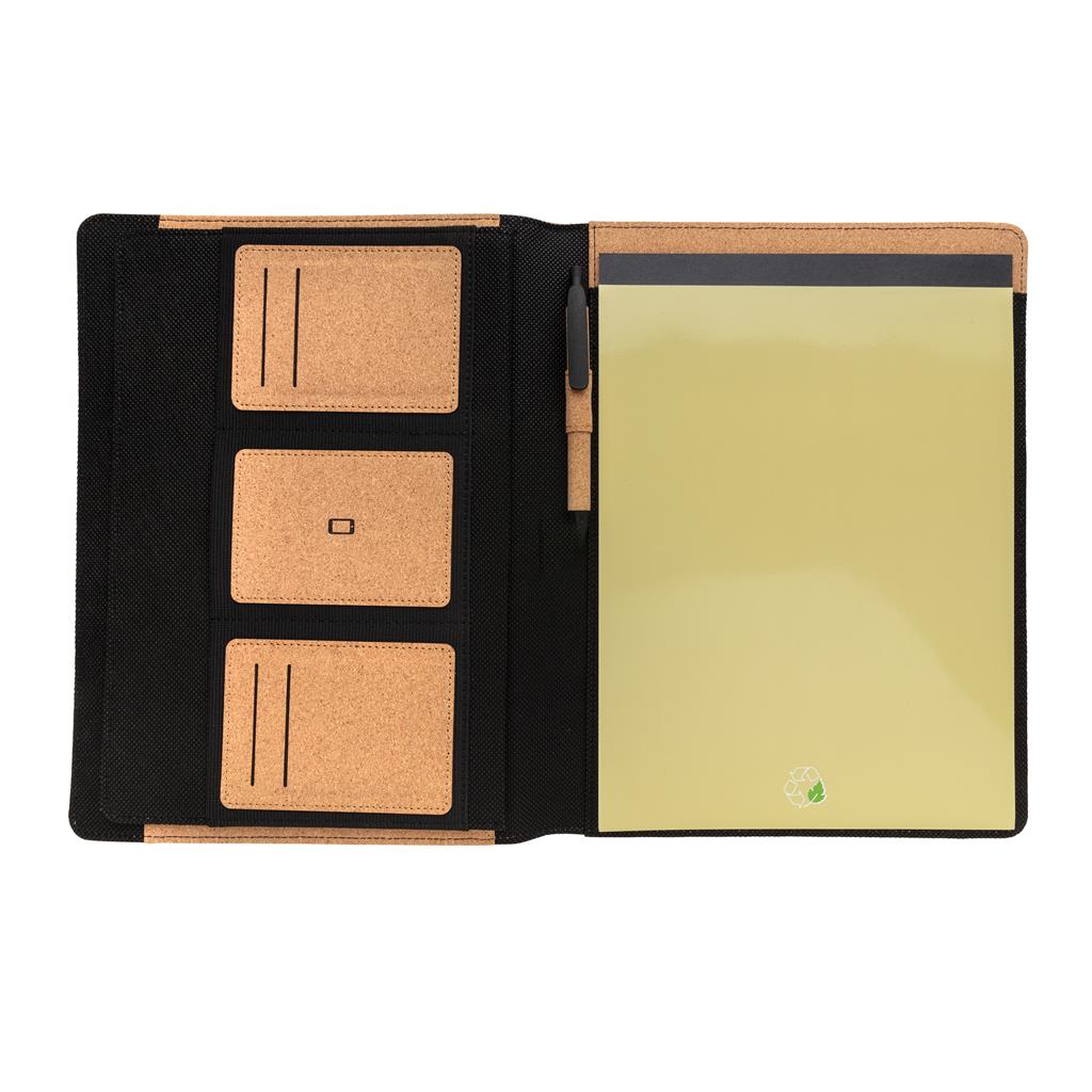 Deluxe cork portfolio A4 with pen - illuminated