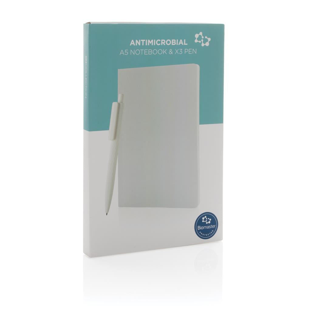 Antimicrobial A5 softcover notebook and pen set - illuminated