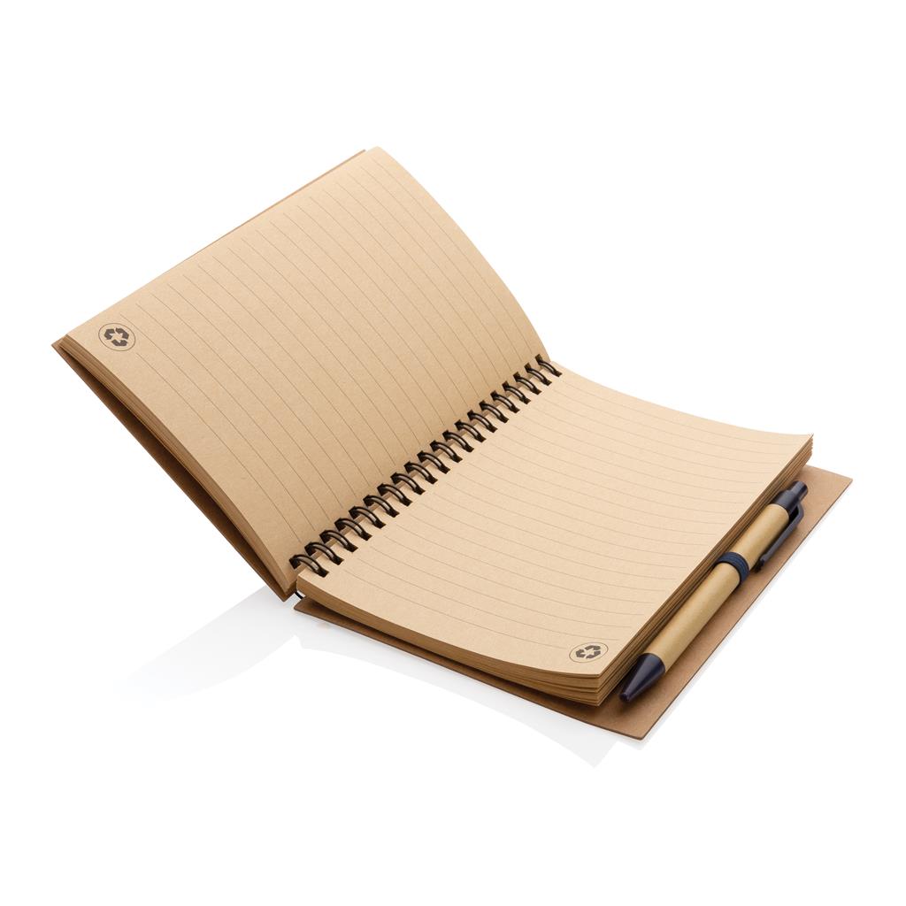 Cork spiral notebook with pen - illuminated