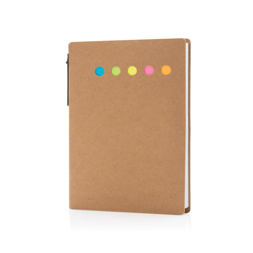 Kraft sticky notes A6 booklet with pen - illuminated