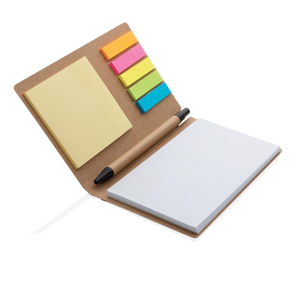 Kraft sticky notes A6 booklet with pen - illuminated