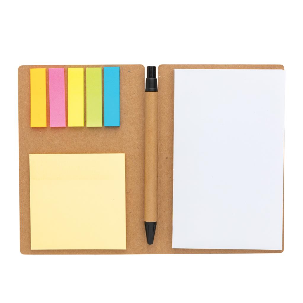 Kraft sticky notes A6 booklet with pen - illuminated