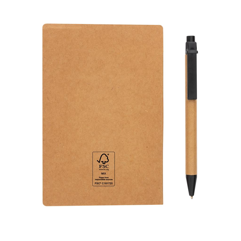 Kraft sticky notes A6 booklet with pen - illuminated