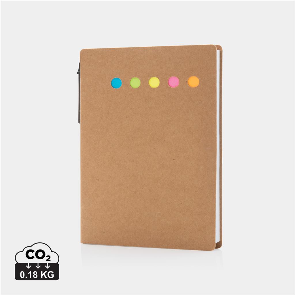 Kraft sticky notes A6 booklet with pen - illuminated