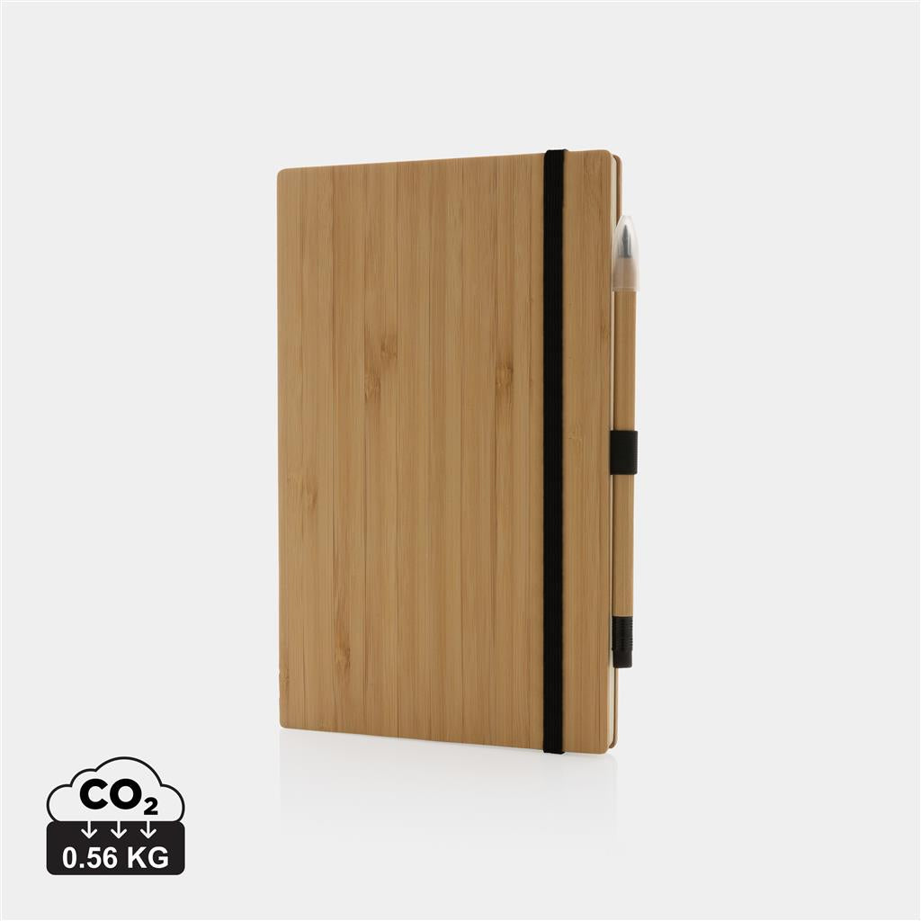 Bamboo notebook and infinity pencil set - illuminated