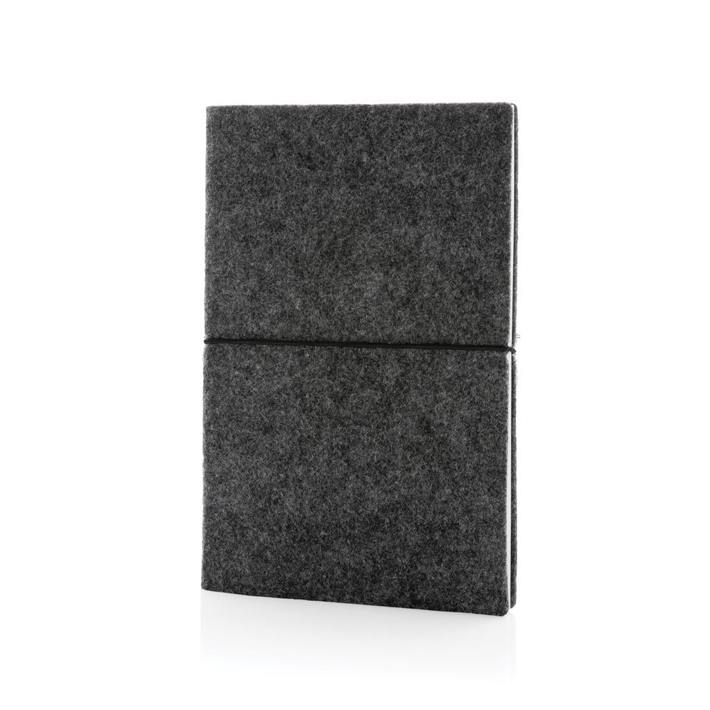 GRS certified recycled felt A5 softcover notebook - illuminated