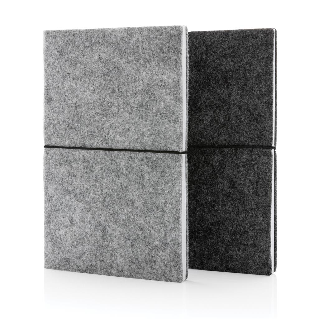 GRS certified recycled felt A5 softcover notebook - illuminated