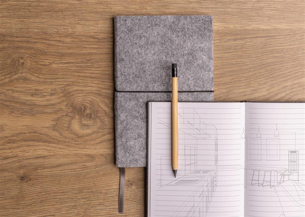 GRS certified recycled felt A5 softcover notebook - illuminated