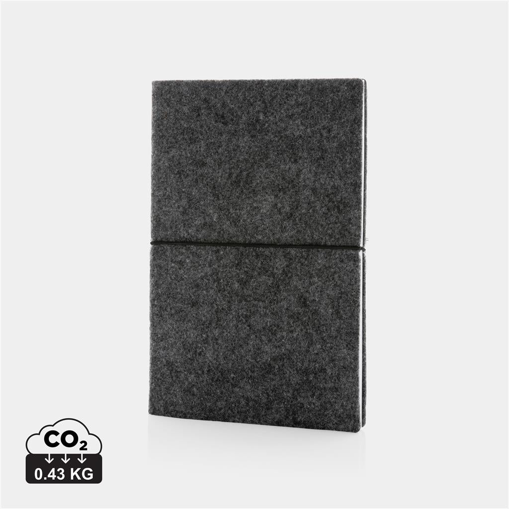 GRS certified recycled felt A5 softcover notebook - illuminated
