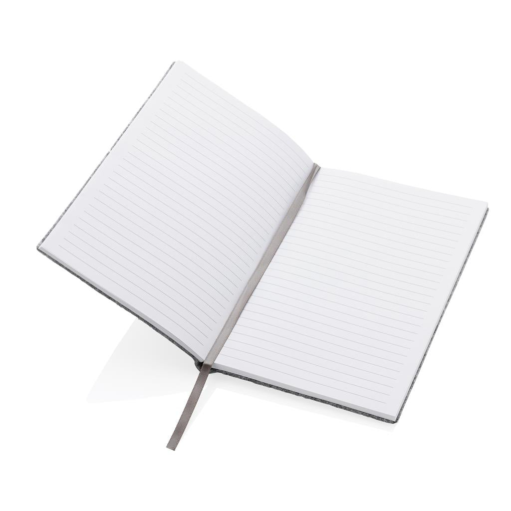 GRS certified recycled felt A5 softcover notebook - illuminated