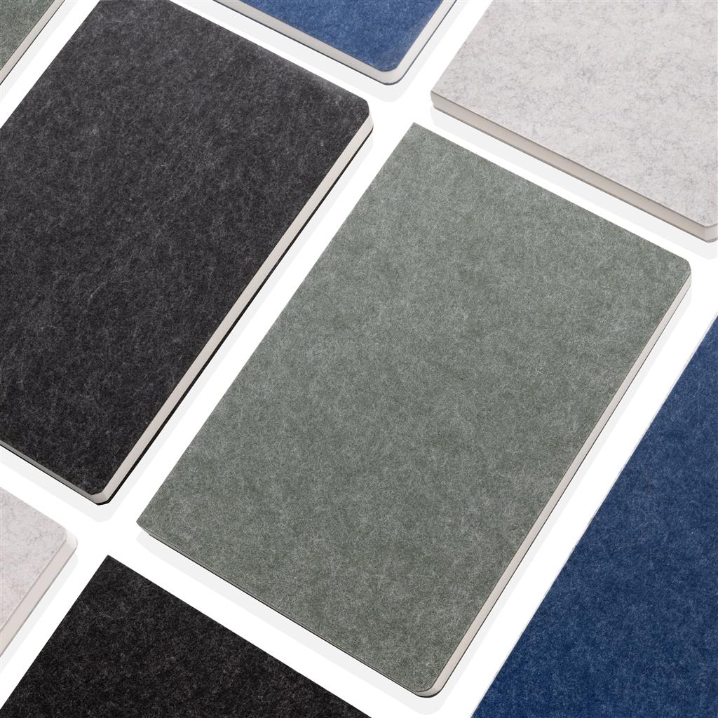 Phrase GRS certified recycled felt A5 notebook - illuminated