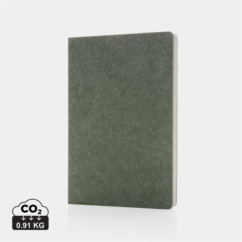 Phrase GRS certified recycled felt A5 notebook - illuminated