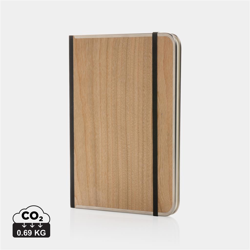 Treeline A5 wooden cover deluxe notebook - illuminated