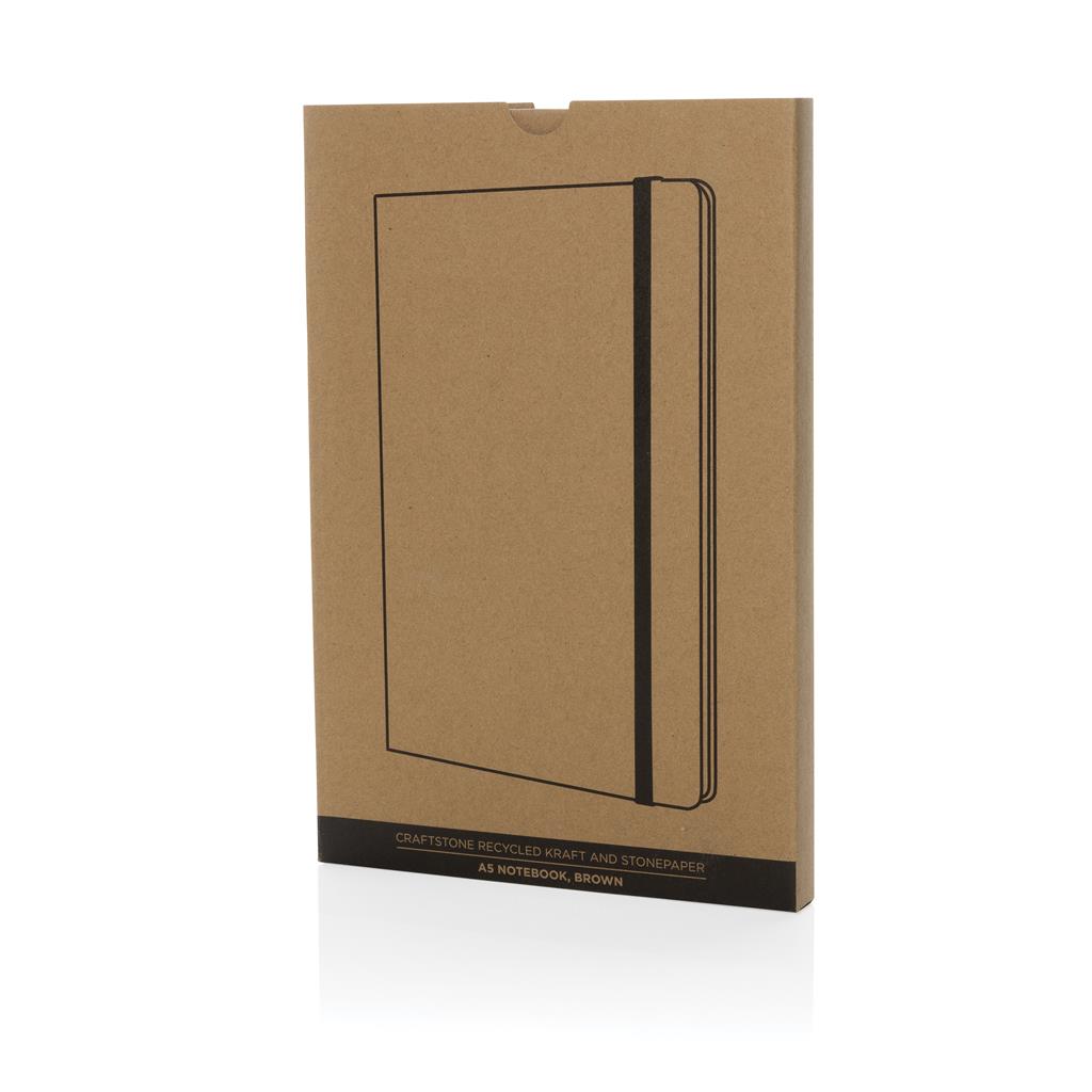 Craftstone A5 recycled kraft and stonepaper notebook - illuminated