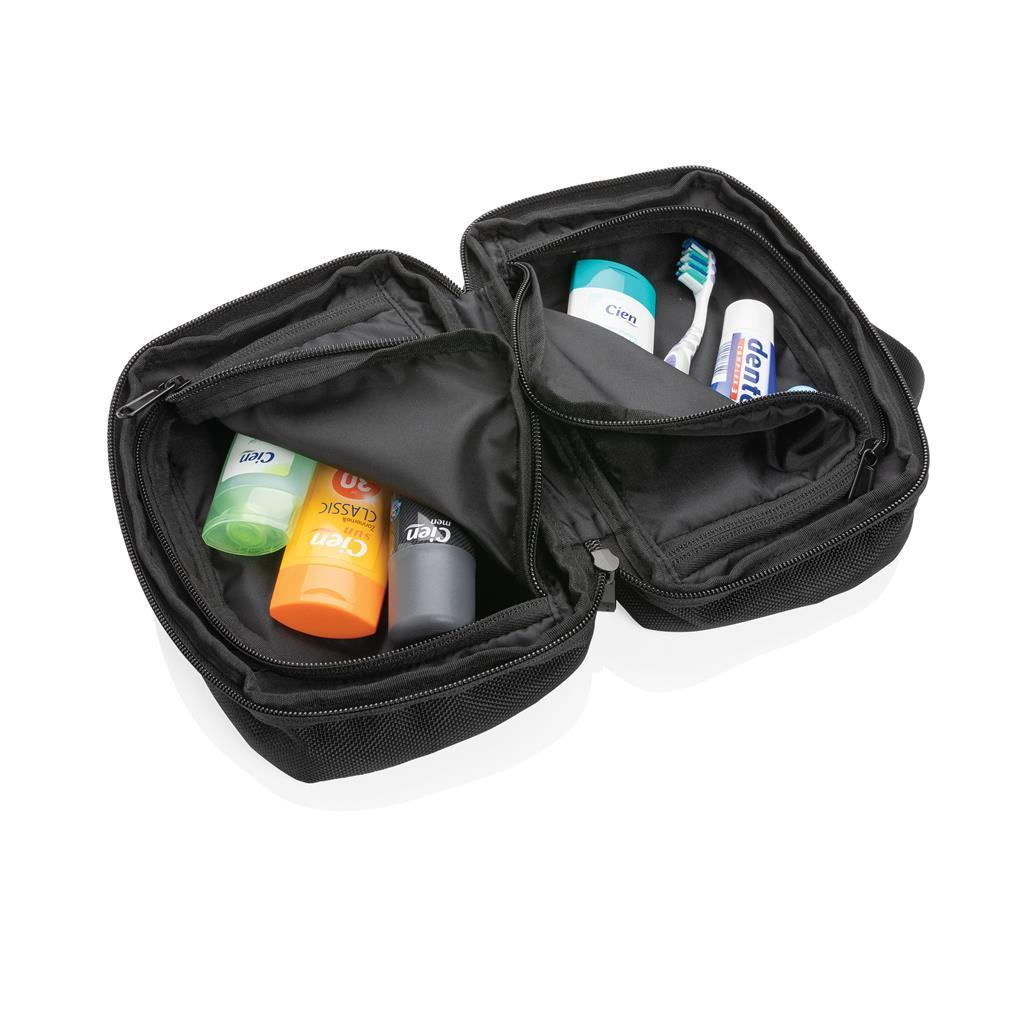 Swiss Peak AWARE™ RPET Voyager toiletry bag - illuminated