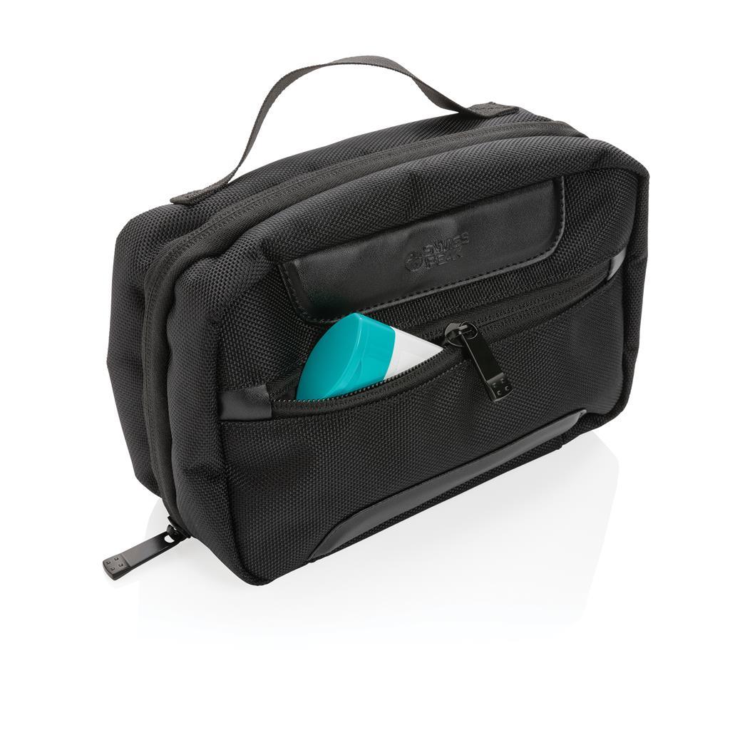 Swiss Peak AWARE™ RPET Voyager toiletry bag - illuminated