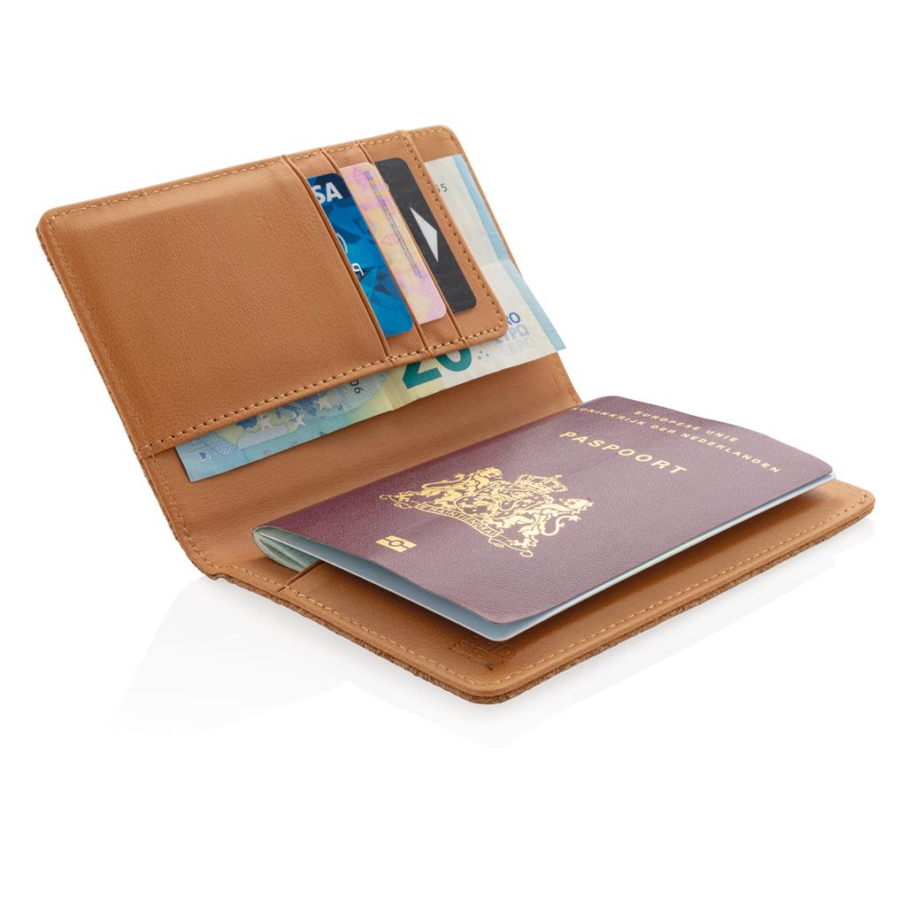 Cork secure RFID passport cover - illuminated