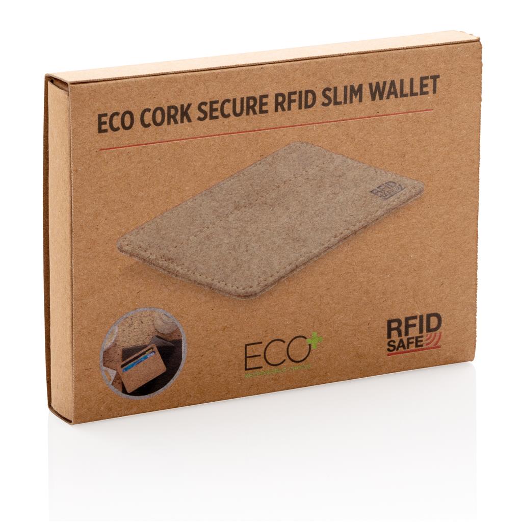 Cork secure RFID slim wallet - illuminated