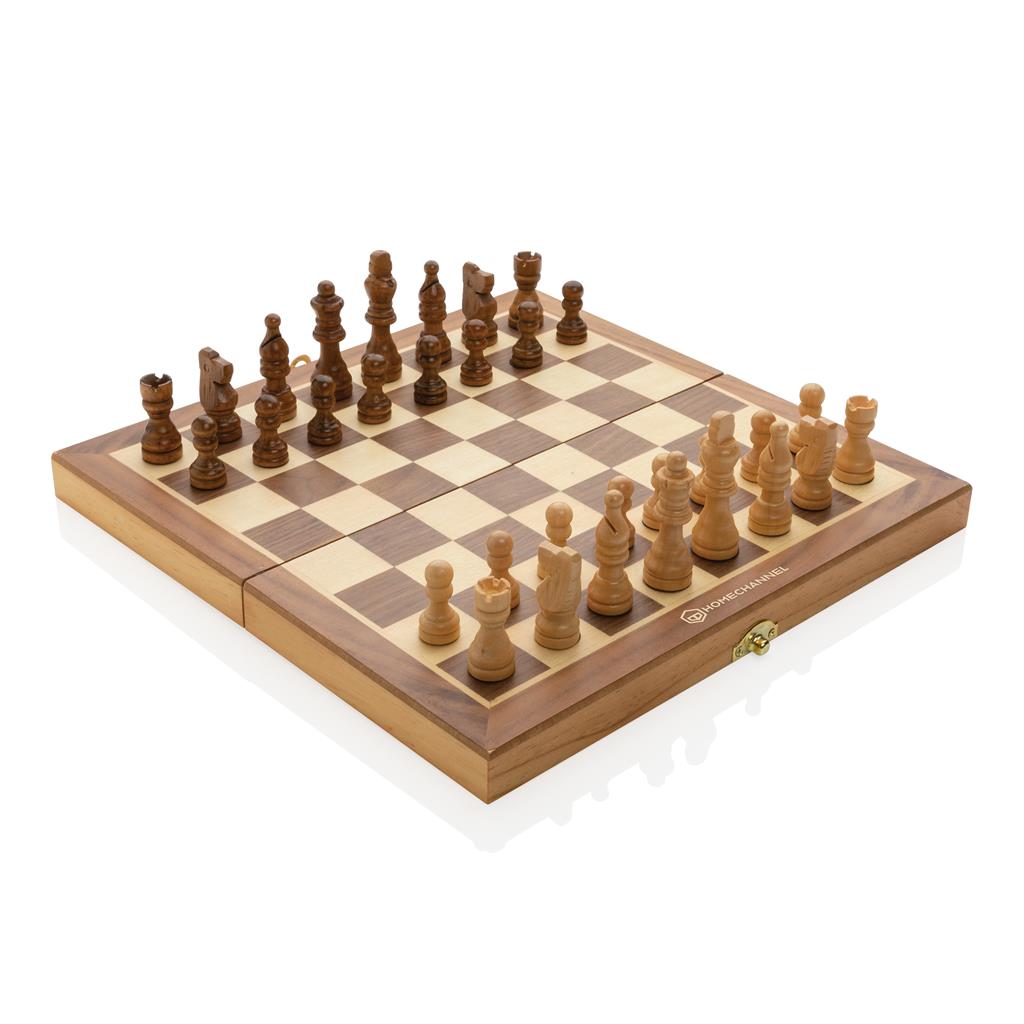 Luxury wooden foldable chess set - illuminated