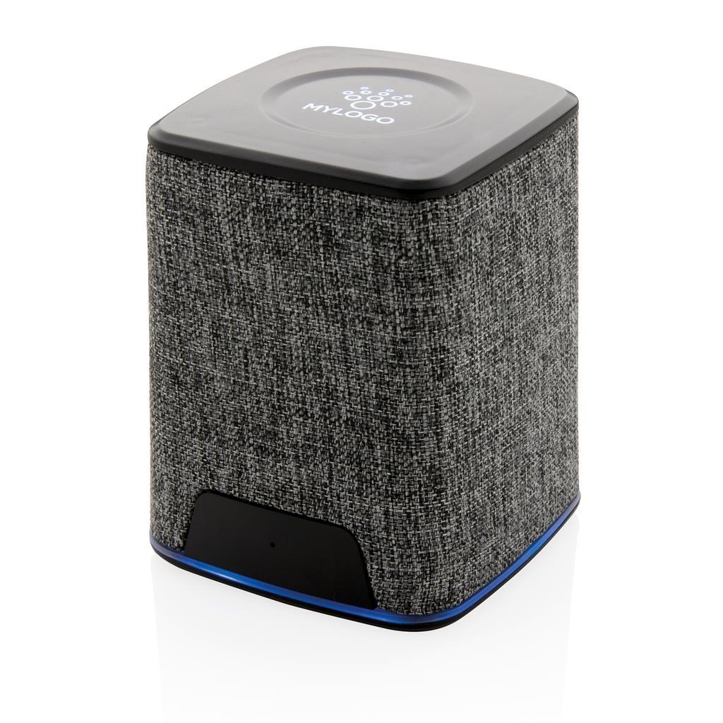 Engraved sample Light up logo fabric 3W wireless speaker - illuminated