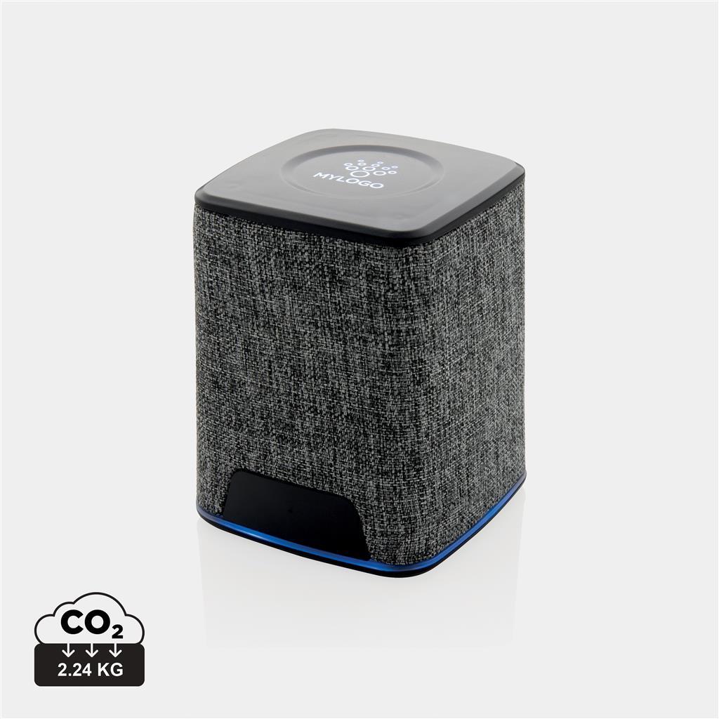 Engraved sample Light up logo fabric 3W wireless speaker - illuminated