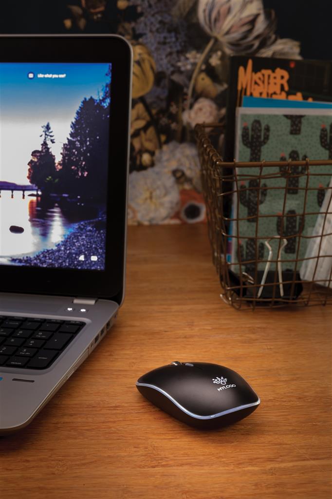 Printed sample Light up logo wireless mouse - illuminated