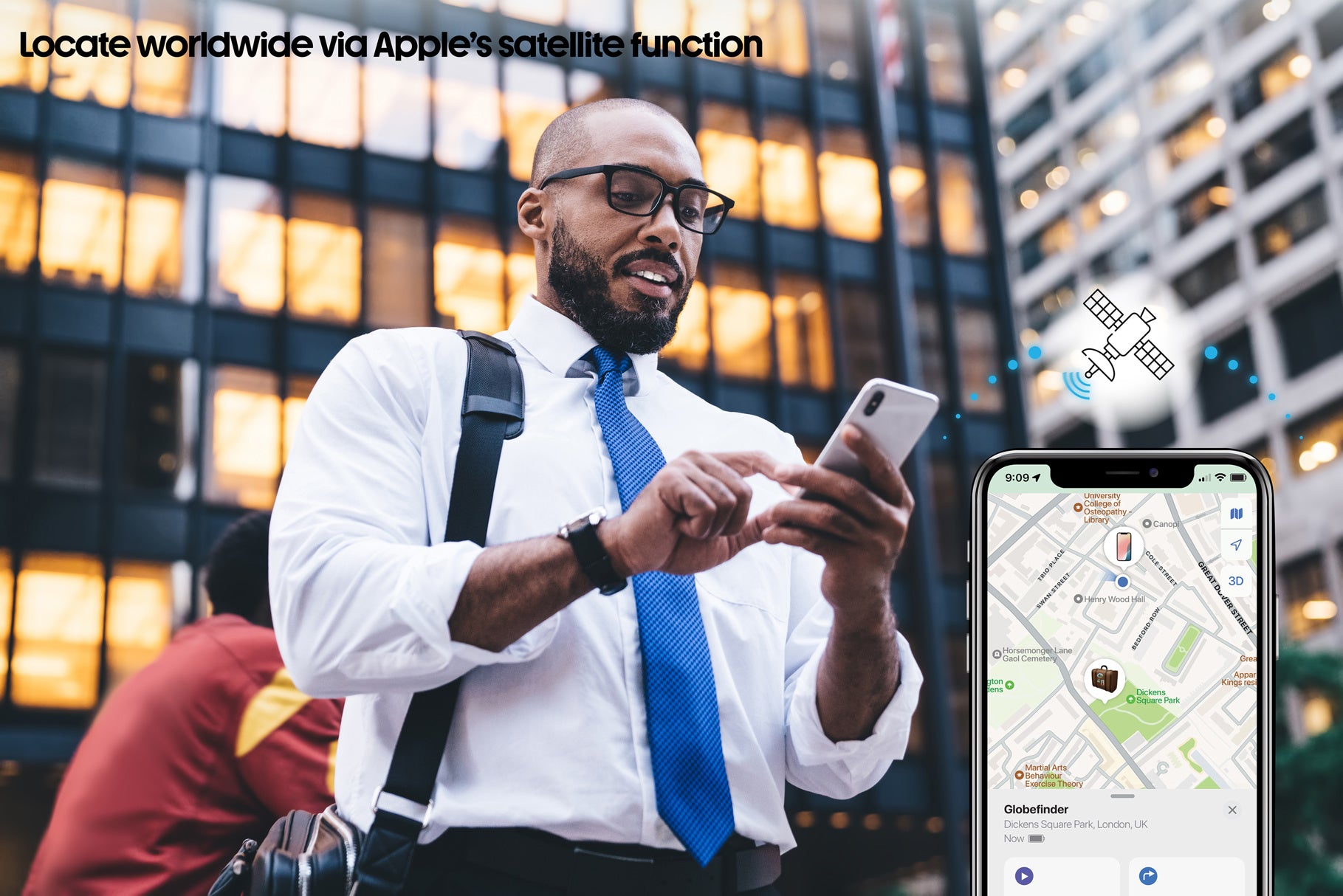 Recycled Polyester Luggage Tag With Worldwide Locating - Globetrack