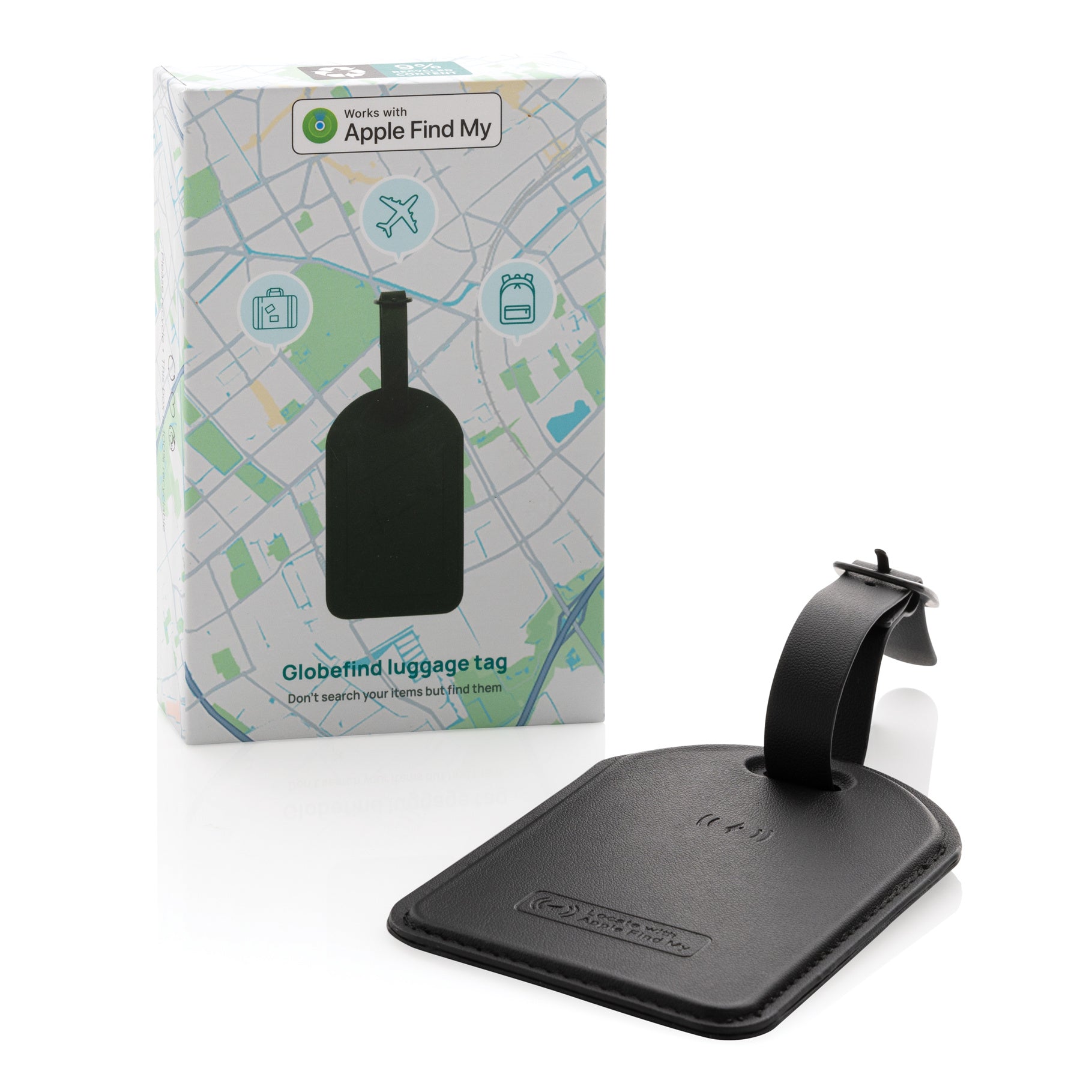 Recycled Polyester Luggage Tag With Worldwide Locating - Globetrack
