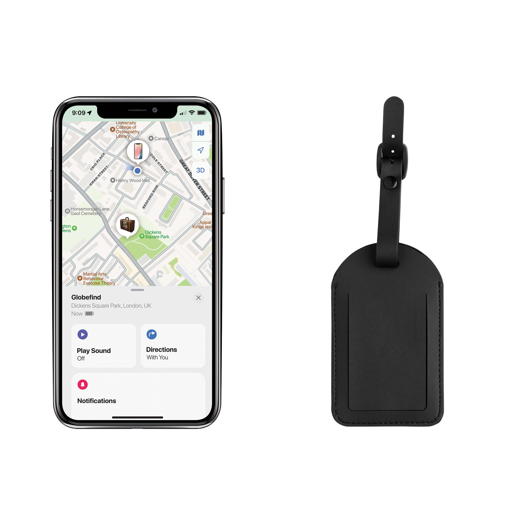 Recycled Polyester Luggage Tag With Worldwide Locating - Globetrack