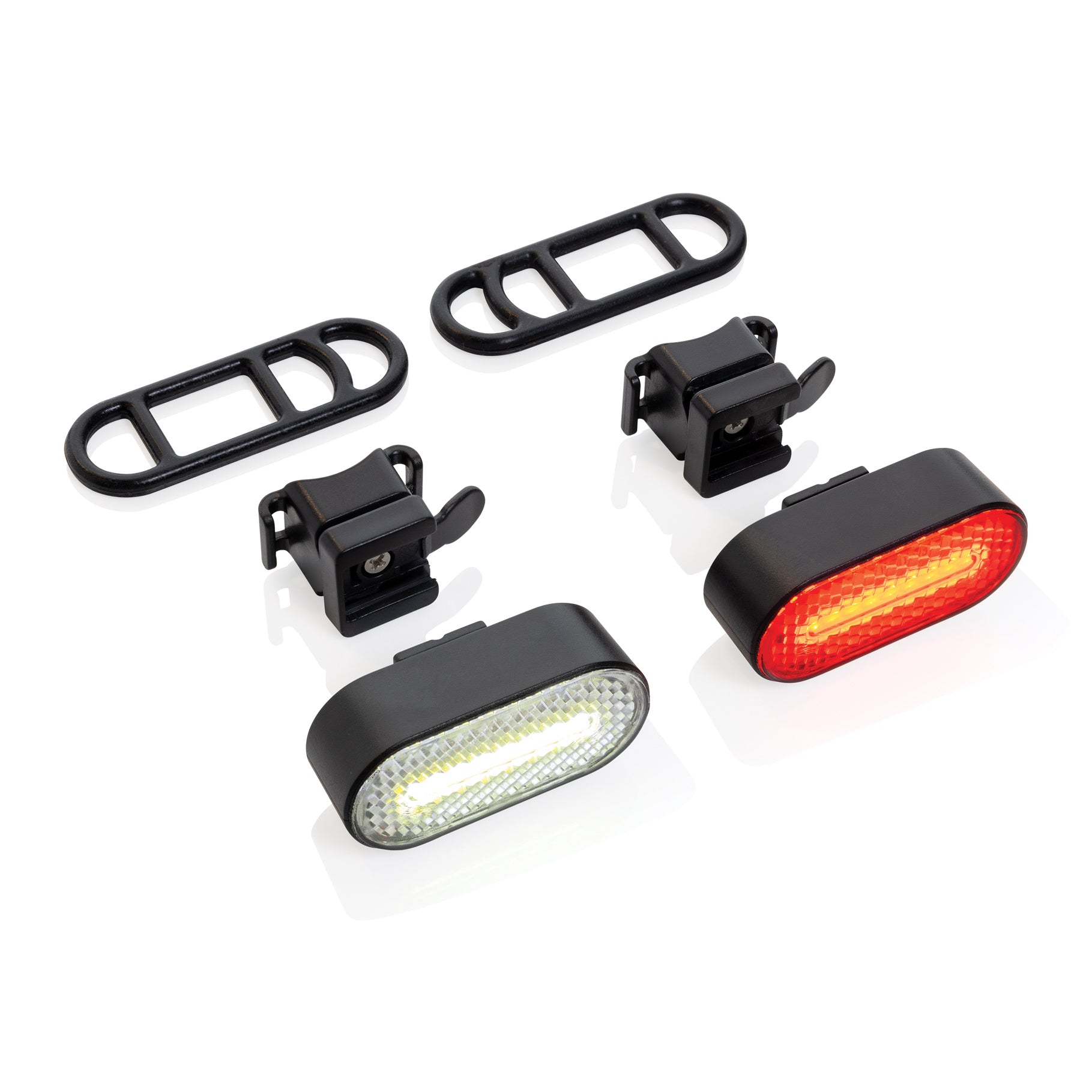 Customised Logo RCS Recycled Plastic USB Re-Chargeable Bike Lights - Lumino