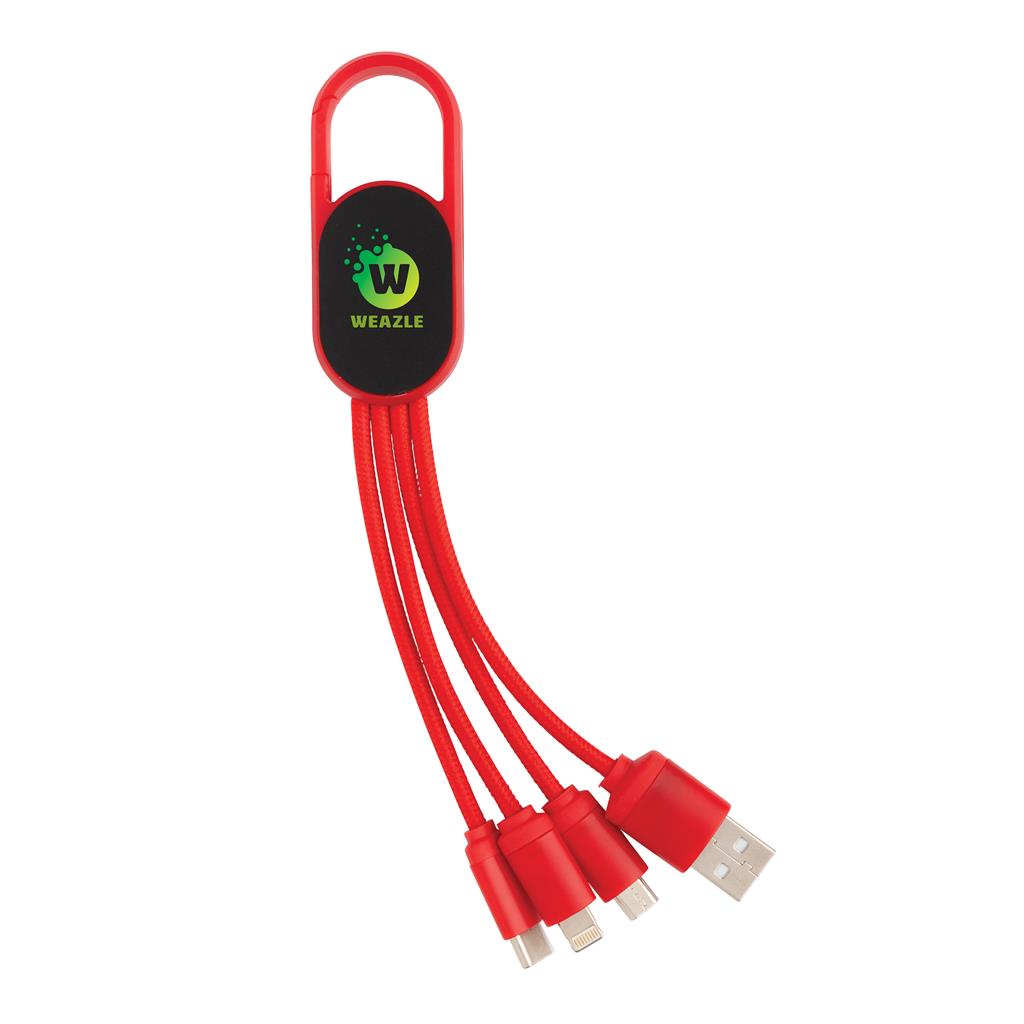 4-in-1 cable with carabiner clip - illuminated