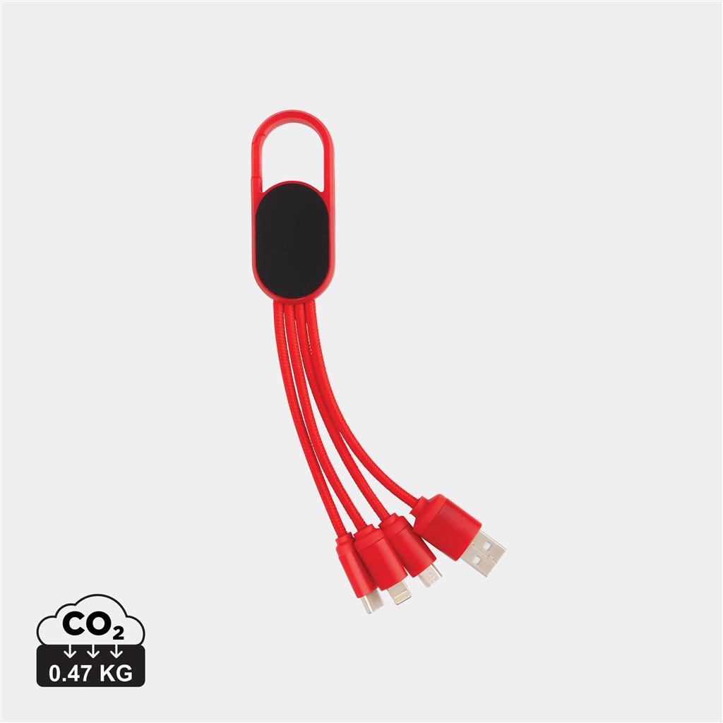 4-in-1 cable with carabiner clip - illuminated