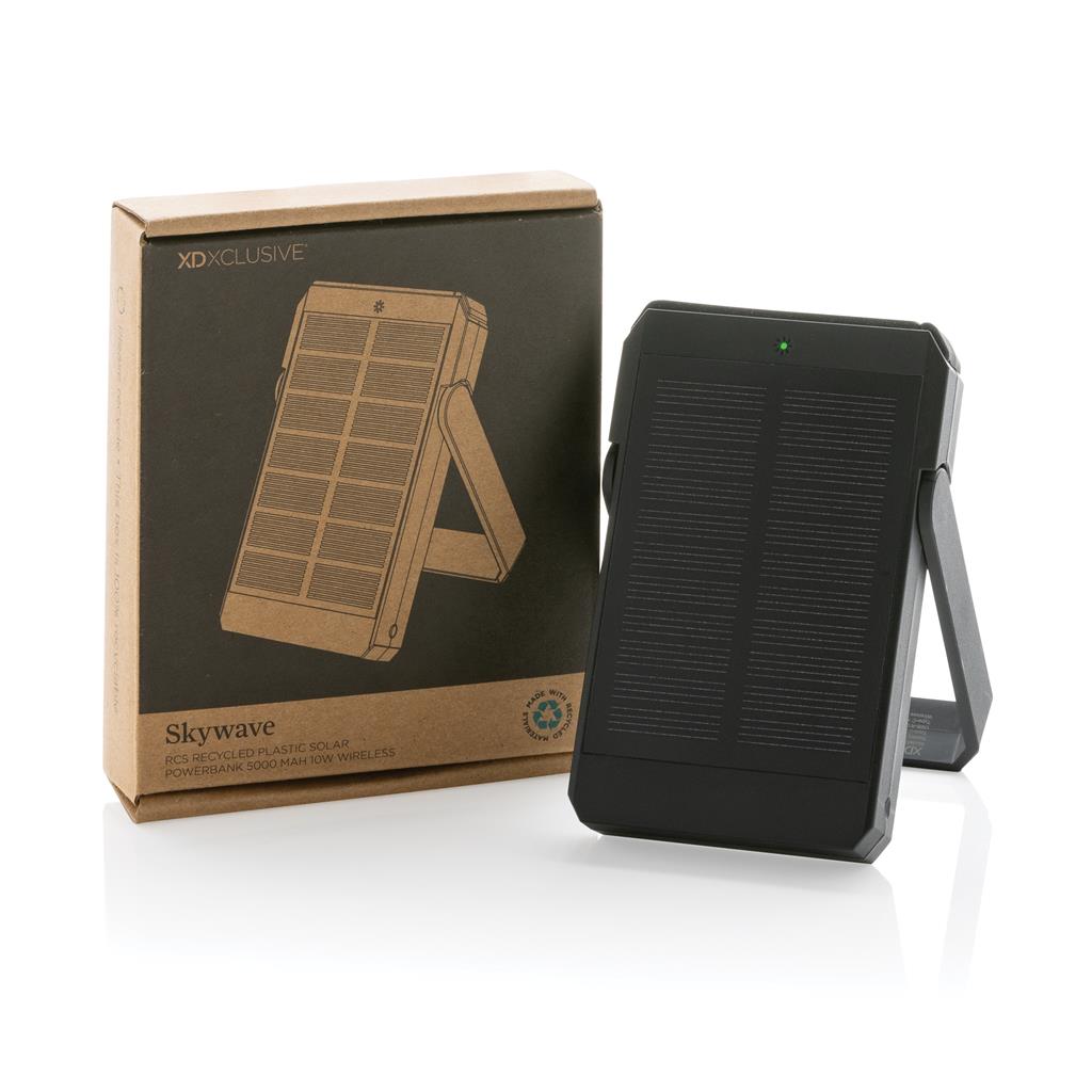 Skywave RCS rplastic solar powerbank 5000 mAh 10W wireless - illuminated