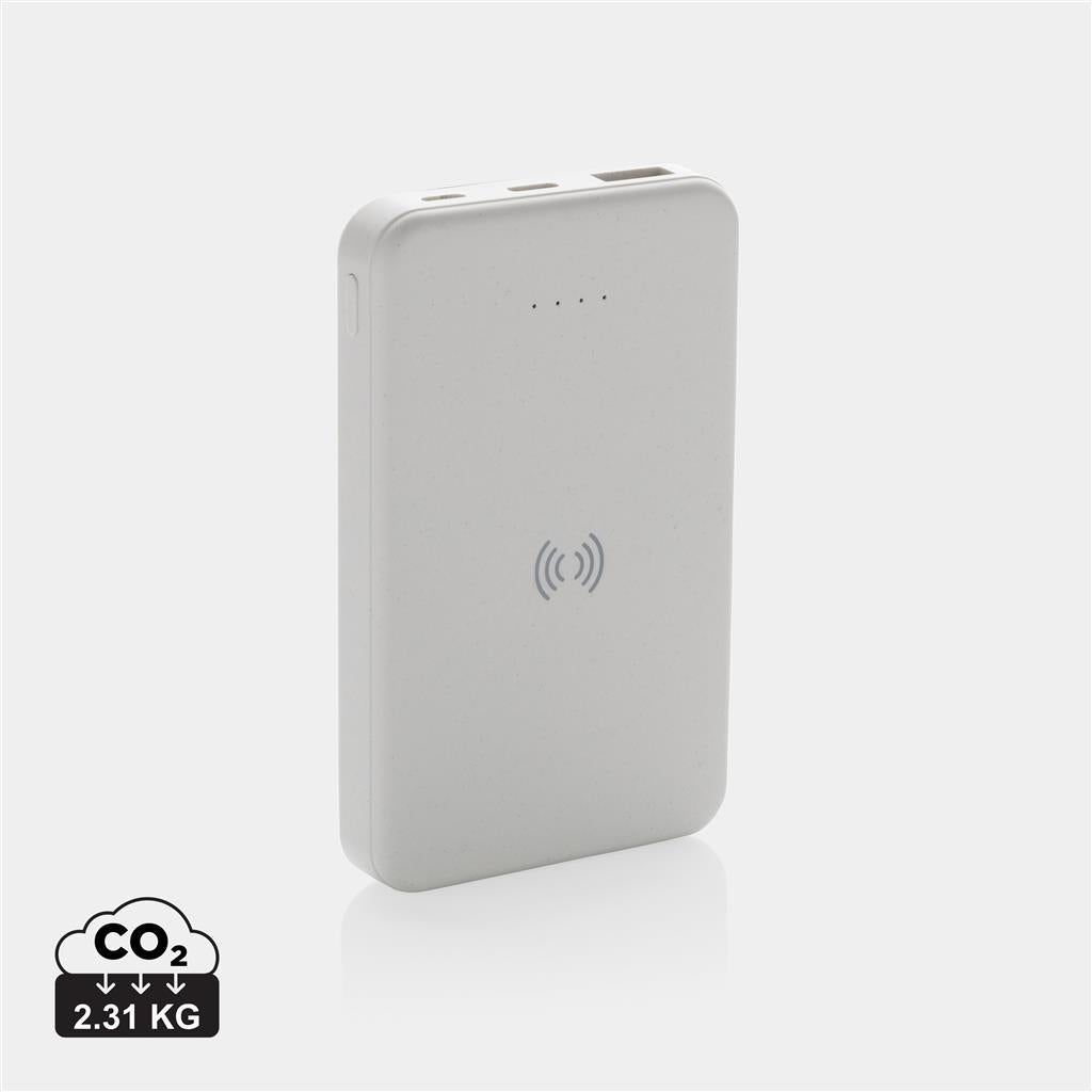 RCS recycled plastic 5.000 mAh 5W wireless powerbank - illuminated