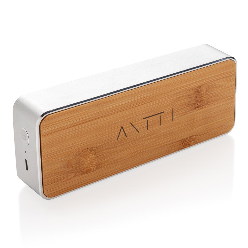 Nevada Bamboo 3W wireless speaker - illuminated