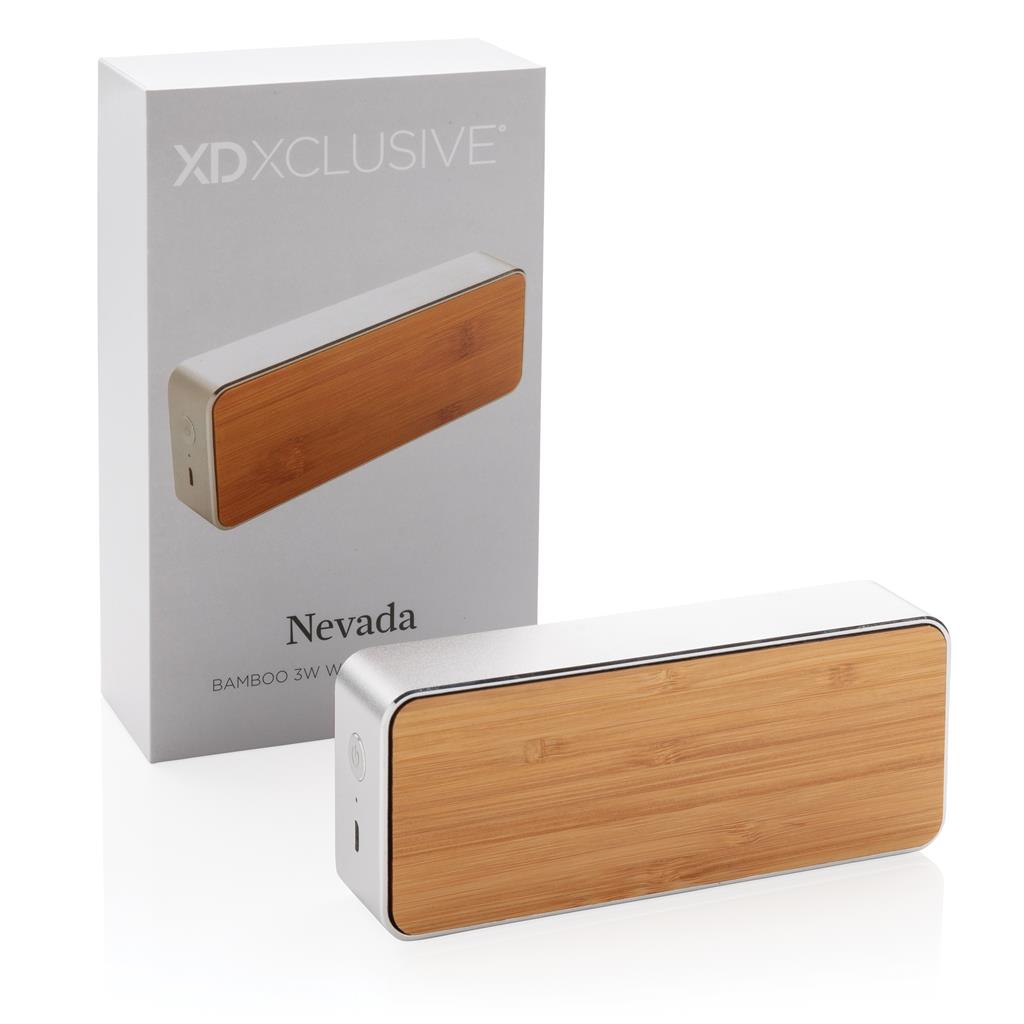 Nevada Bamboo 3W wireless speaker - illuminated