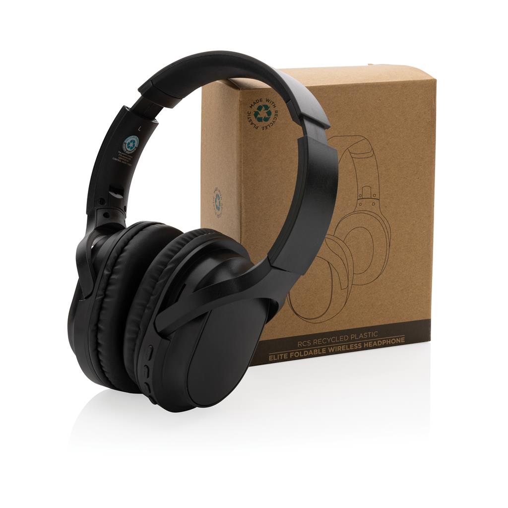 RCS recycled plastic Elite Foldable wireless headphone - illuminated