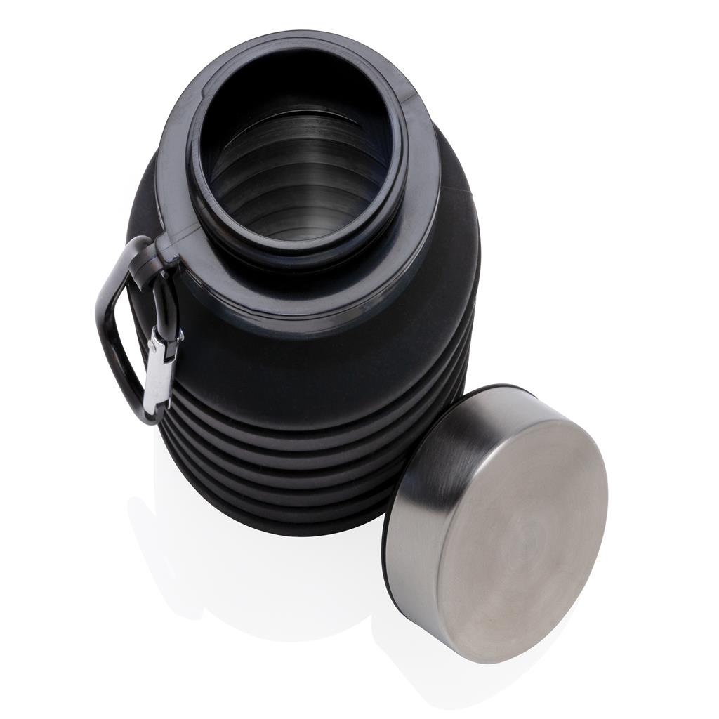 Leakproof collapsible silicone bottle with lid - illuminated