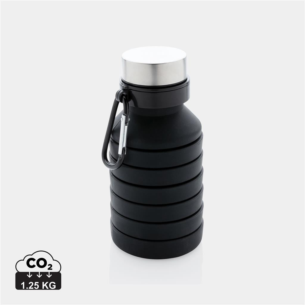 Leakproof collapsible silicone bottle with lid - illuminated