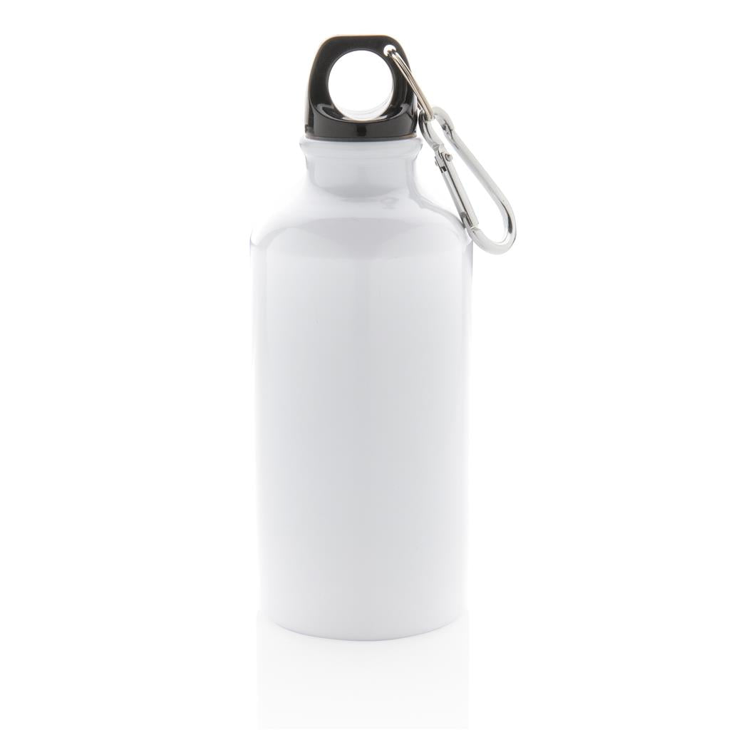 Aluminium reusable sport bottle with carabiner - illuminated